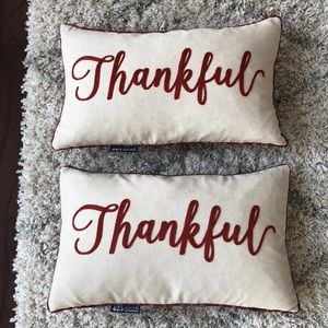 Set of 2 “Thankful” Decorative Pillows!